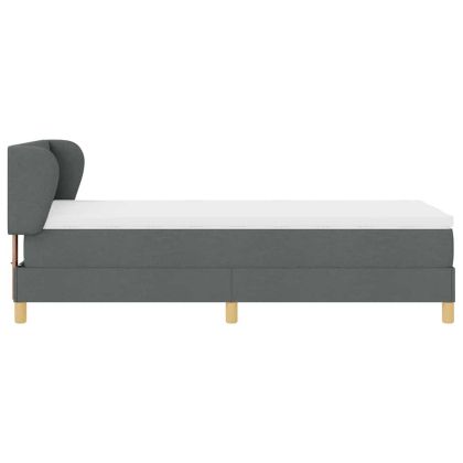 Легло с пружинирана основа Тъмносив 90 x 200 cm текстил