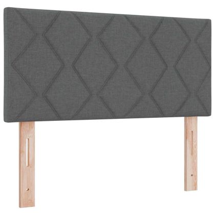 Легло с пружинирана основа Тъмносив 90 x 190 cm текстил