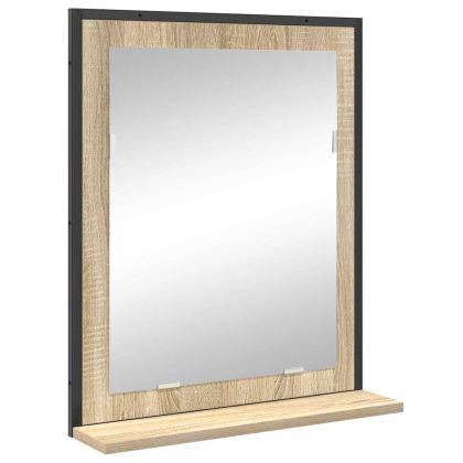 Комплект мебели за баня с рафт 3 pcs Кафяво Инженерно дърво