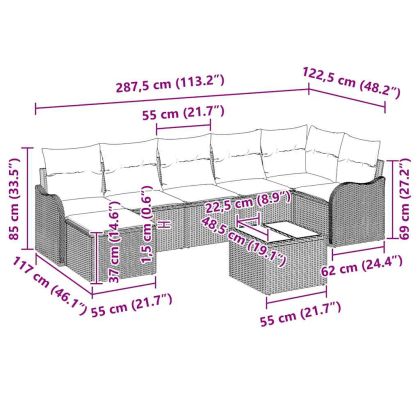 Градински Софа Комплект Бежово полиратан