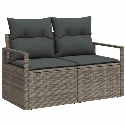 Градински Софа Комплект 5 pcs Сив 55 x 55 x 37 см полиратан