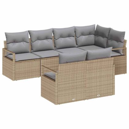 Комплект дивани 7 pcs Бежово полиратан