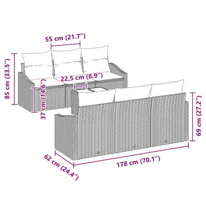 Комплект дивани 7 pcs Бежов и Светло Сив полиратан