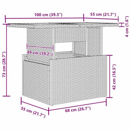 Комплект дивани с възглавница 8 pcs Сив полиратан