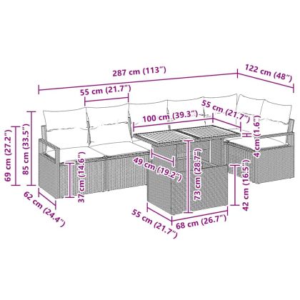 Комплект за хранене в градината 7 pcs Бежов и кремав