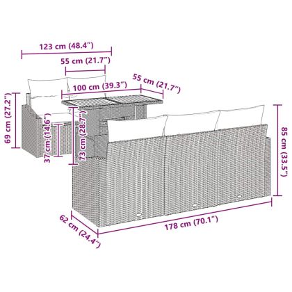 Комплект за хранене в градината 6 pcs Бежово и сиво