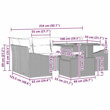 Комплект за хранене в градината 7 pcs Черен и кремав