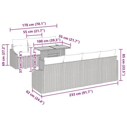 Комплект за хранене в градината 8 pcs Черен и кафяв