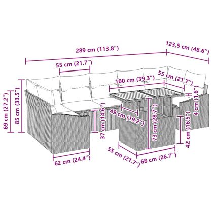 Комплект за хранене в градината 8 pcs Черен и кремав