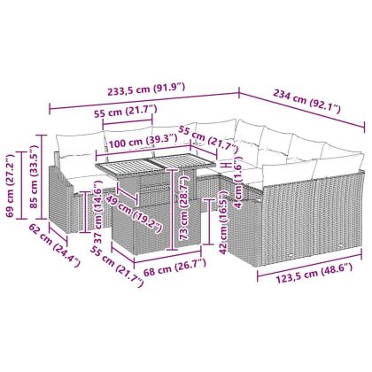 Комплект за хранене в градината 9 pcs Черен и кафяв