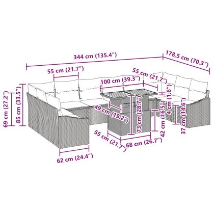 Комплект за хранене в градината 11 pcs Бежово и сиво