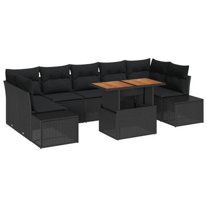 Комплект за хранене в градината 8 pcs Черен и кафяв