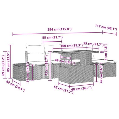 Комплект за хранене в градината 6 pcs Черен и кафяв