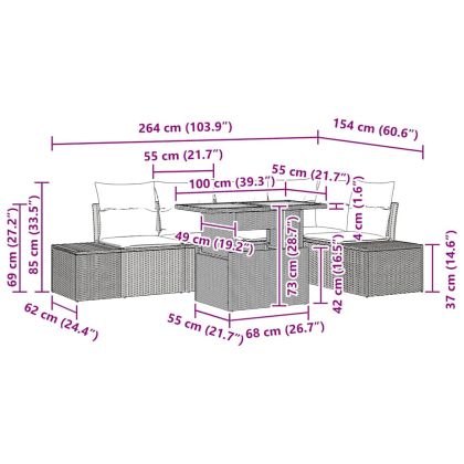 Комплект за хранене в градината 6 pcs Черен и кафяв
