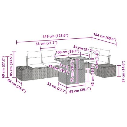 Комплект за хранене в градината 7 pcs Бежов и кремав
