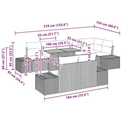 Комплект за хранене в градината 9 pcs Черен и кремав