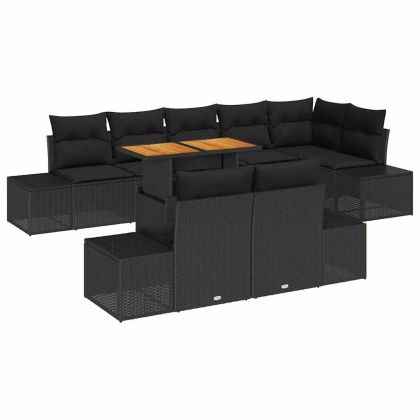 Комплект за хранене в градината 9 pcs Черен и кафяв