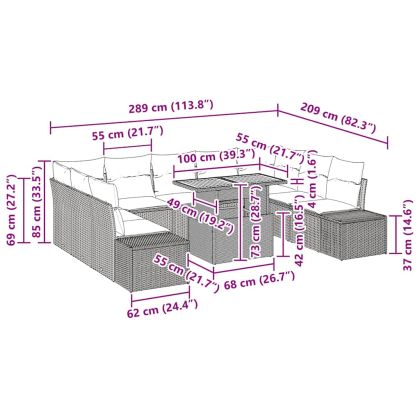 Комплект за хранене в градината 10 pcs Черен и кафяв