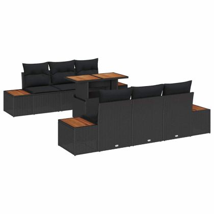 Комплект за хранене в градината 7 pcs Черен и кафяв