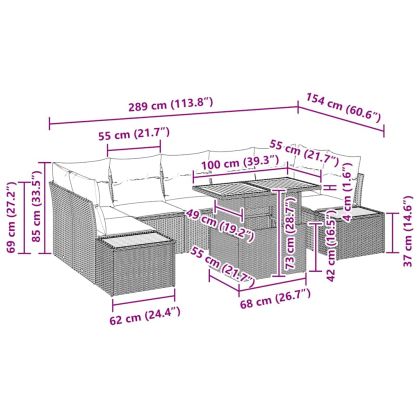 Комплект за хранене в градината 8 pcs Черен и бежов