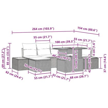 Комплект за хранене в градината 7 pcs Черен и бежов