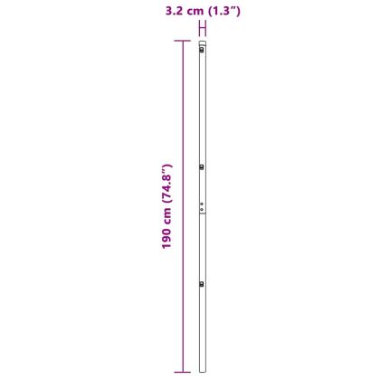 Стълб за ограда. 26 pcs Сив 3,2 x 3,2 x 190 см
