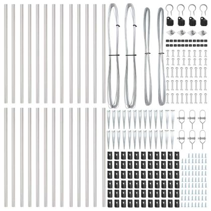Стълб за ограда. 26 pcs Сив 3,2 x 3,2 x 105 см