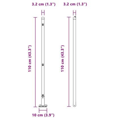 Стълб за ограда. 52 pcs Сив 3,2 x 3,2 x 110 см