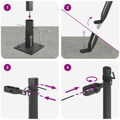 Стълб за ограда. 26 pcs Сив 3,2 x 3,2 x 50 см