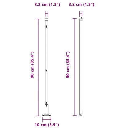Стълб за ограда. 26 pcs Сив 3,2 x 3,2 x 90 см