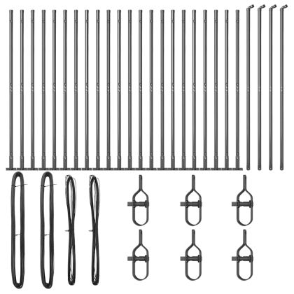 Стълб за ограда. 26 pcs Сив 3,2 x 3,2 x 150 см