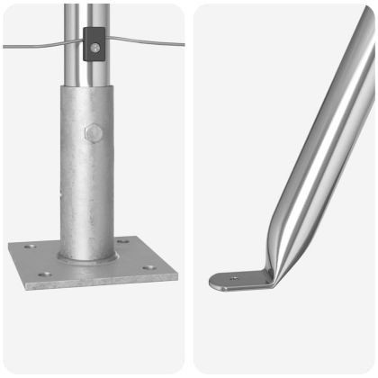 Стълб за ограда. 52 pcs Сив 3,2 x 3,2 x 70 см