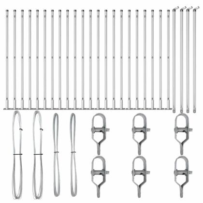 Стълб за ограда. 26 pcs Сив 3,2 x 3,2 x 110 см