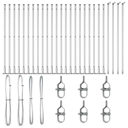 Стълб за ограда. 26 pcs Сив 3,2 x 3,2 x 150 см