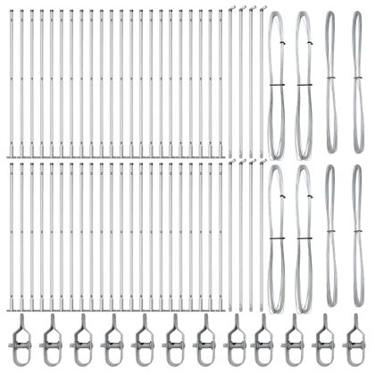 Стълб за ограда. 52 pcs Сив 3,2 x 3,2 x 150 см