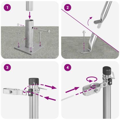 Стълб за ограда. 52 pcs Сив 3,2 x 3,2 x 150 см