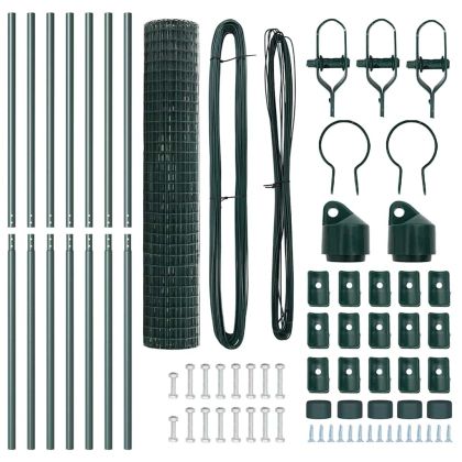 Ограда с пост Зелен 1,5 x 10 m Стомана и PVC