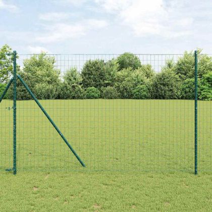 Ограда с пост Зелен 1,6 x 10 m Стомана и PVC