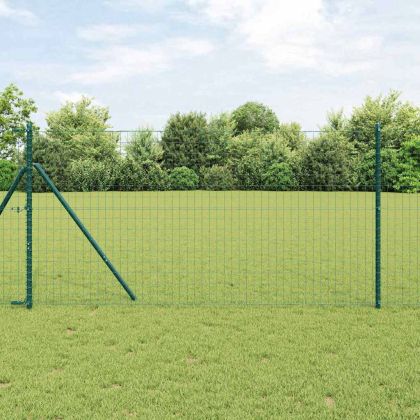 Ограда с пост Зелен 1,2 x 25 m Стомана и PVC
