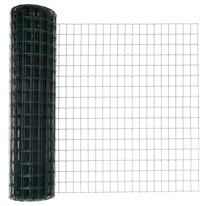 Ограда с пост Зелен 1,2 x 25 m Стомана и PVC