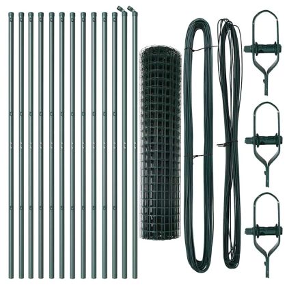 Ограда с пост Зелен 1,2 x 25 m Стомана