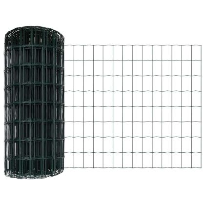 Ограда с пост Зелен 0,6 x 50 м Стомана и PVC