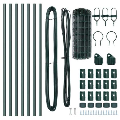 Ограда с пост Зелен 0,8 x 10 m Стомана