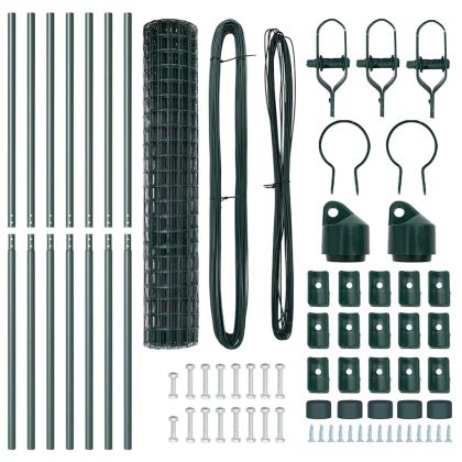 Ограда с пост Зелен 1,5 x 10 m Стомана