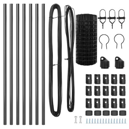 Ограда с пост Сив 0,8 x 25 m Стомана