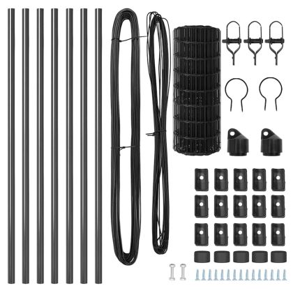 Ограда с пост Сив 0,8 x 25 m Стомана