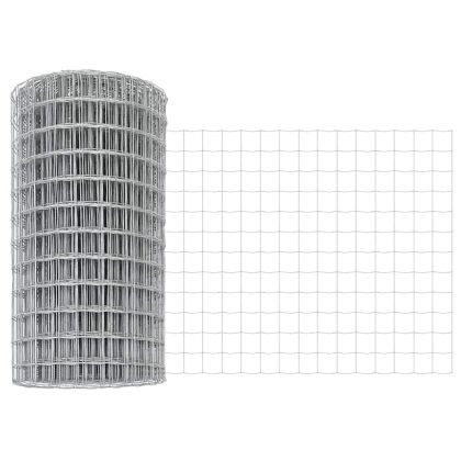 Ограда с пост Сребрист 0,8 x 10 m Стомана и PVC