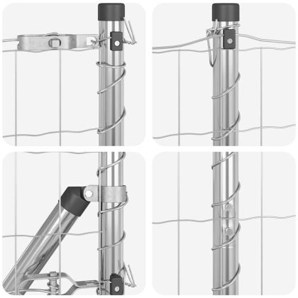 Ограда с пост Сребрист 1,2 x 25 m Стомана и PVC