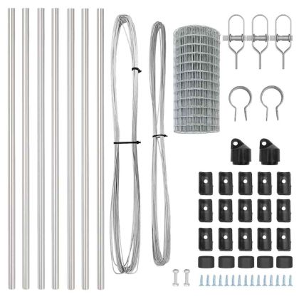 Ограда с пост Сребрист 0,8 x 25 m Стомана и PVC