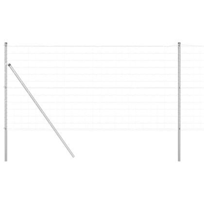 Ограда с пост Сребрист 1 x 25 m Стомана и PVC